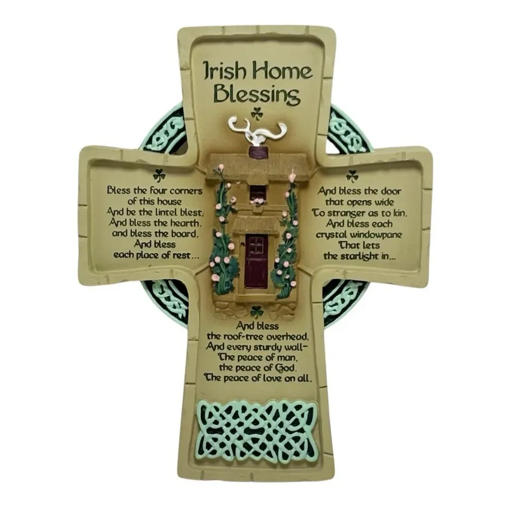Abbey Press Irish Home Blessing Decorative Cross Shaped Plaque